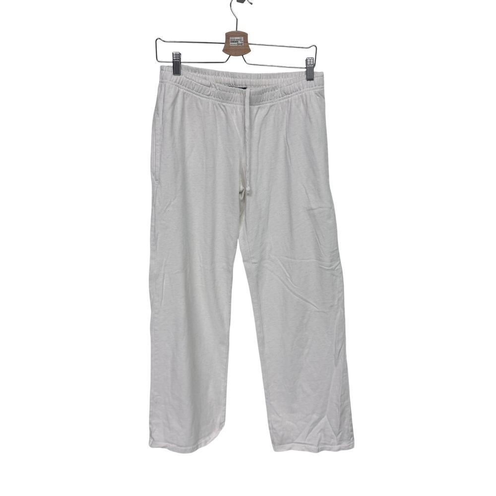 Brandy Melville White Anastasia Sweatpants Wide Leg Drawstring Lounge Pants